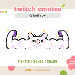 Buff Cow Emote Pack for Twitch and Discord, Cow Twitch Emotes, Strong Emote, Buff Emotes, Cow Twitch Emotes, Stream