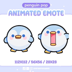 ANIMATED Penguin Pop Emote for Twitch and Discord, Pop Cat Emote, Animated Twitch Emote, Penguin Emotes, Cat Meme Emotes, PopCat