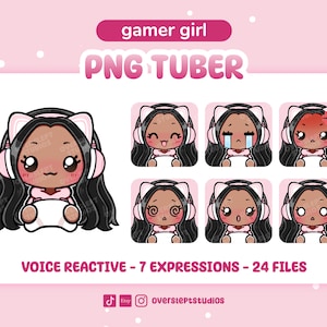 Gamer Girl PNGtuber, PNGtuber for Twitch, Discord, Youtube Streamers, Premade PNGtuber, Veadotube, Ready to Use, Voice Reactive