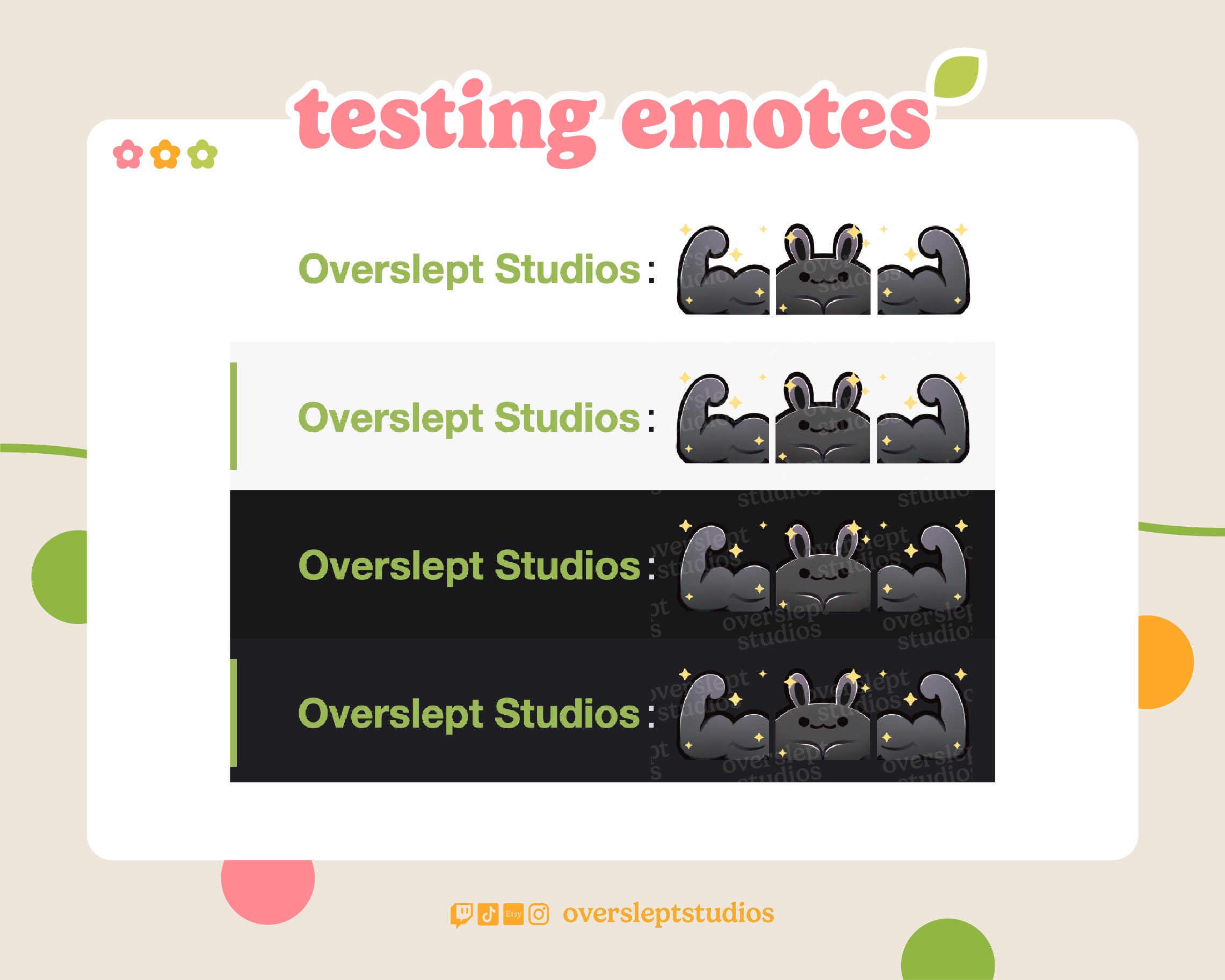 Buff Bunny Emote Pack for Twitch and Discord, Bunny Twitch Emotes ...