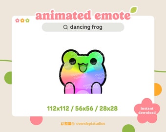ANIMATED RBG Dancing Frog Emote for Twitch and Discord, Rave, Dance Emote, Animated Twitch Emote, Frog Emotes, Frog Twitch Emotes, Hype