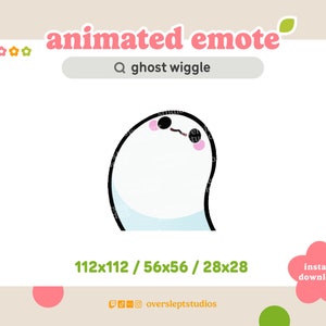 ANIMATED Ghost Wiggle Dance Emote for Twitch and Discord, Dance Emote, Animated Twitch Emote, Ghost Emotes, Halloween Twitch Emotes, Hype