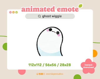 ANIMATED Ghost Wiggle Dance Emote for Twitch and Discord, Dance Emote, Animated Twitch Emote, Ghost Emotes, Halloween Twitch Emotes, Hype