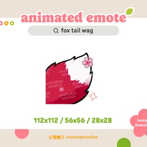 ANIMATED Red Fox Tail Wag Emote for Twitch and Discord, Tail Emote, Animated Twitch Emote, Fox Emotes, Fox Twitch Emotes, Wolf Emotes