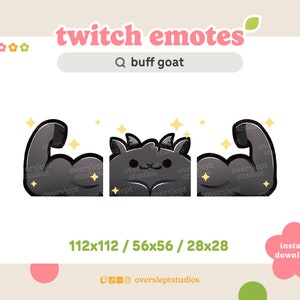 Buff Goat Emote Pack for Twitch and Discord, Goat Twitch Emotes, Strong Emote, Buff Emotes, Goat Twitch Emotes