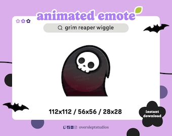 ANIMATED Grim Reaper Wiggle Dance Emote for Twitch and Discord, Dance Emote, Animated Twitch Emote, Spooky Emotes, Halloween Twitch Emotes