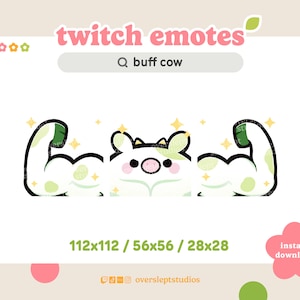 Buff Cow Emote Pack for Twitch and Discord, Cow Twitch Emotes, Strong Emote, Buff Emotes, Cow Twitch Emotes, Stream