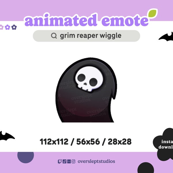 ANIMATED Grim Reaper Wiggle Dance Emote for Twitch and Discord, Dance Emote, Animated Twitch Emote, Spooky Emotes, Halloween Twitch Emotes