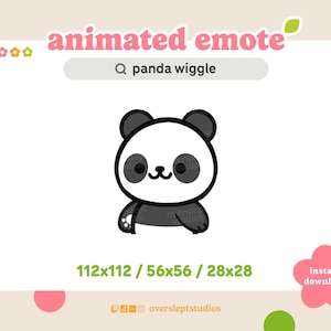 ANIMADO Panda Bear Wiggle Emote para Twitch y Discord, Panda Emote, Wiggle Emote, Animated Twitch Emote, Panda Emotes, Panda Twitch Emotes