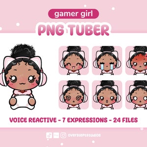 Gamer Girl PNGtuber, PNGtuber for Twitch, Discord, Youtube Streamers, Premade PNGtuber, Veadotube, Ready to Use, Voice Reactive