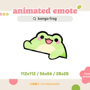 ANIMATED Bongo Frog Emote for Twitch and Discord, Bongo Cat Emote, Animated Twitch Emote, Frog Emotes, Frog Twitch Emotes, Bongo Emote