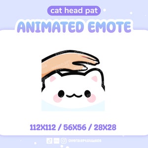 ANIMATED Cat Head Pat Emote for Twitch and Discord, Cat Emote, Head Pat Emote, Animated Twitch Emote, Cat Emotes, Cat Twitch Emotes