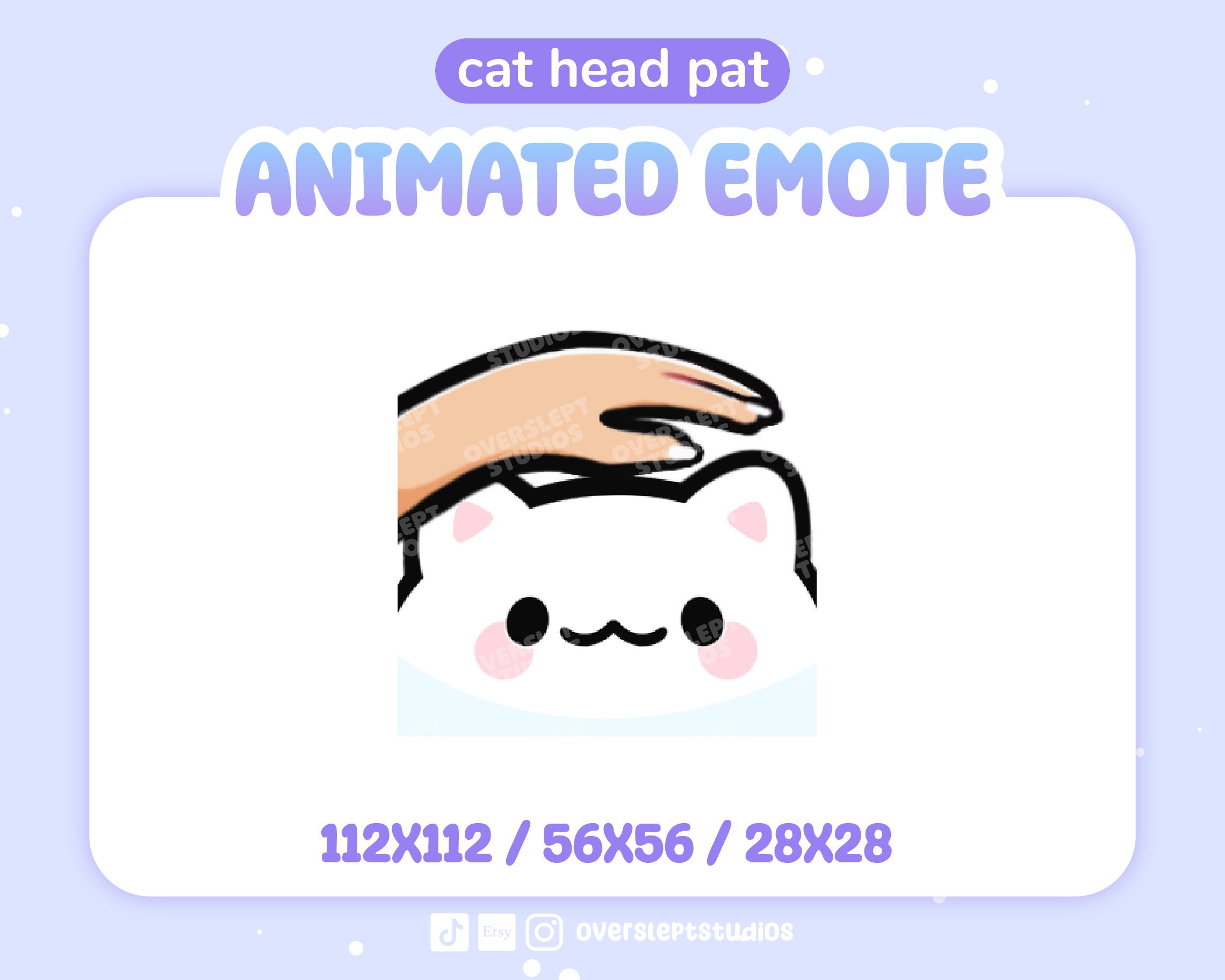 ANIMATED Cat Head Pat Emote for Twitch and Discord, Cat Emote, Head Pat