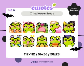 Paquete de 10 gestos de rana de Halloween para Twitch y Discord, gestos de Twitch espeluznantes, gestos de Halloween, gestos de Twitch de rana, gestos de miedo
