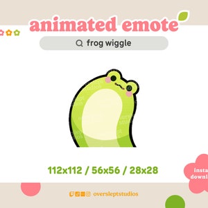 ANIMATED Frog Wiggle Dance Emote for Twitch and Discord, Dance Emote, Animated Twitch Emote, Frog Emotes, Frog Twitch Emotes, Hype