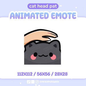 ANIMATED Cat Head Pat Emote for Twitch and Discord, Cat Emote, Head Pat Emote, Animated Twitch Emote, Cat Emotes, Cat Twitch Emotes