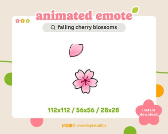 GEANIMEERDE vallende kersenbloesem-emote voor twitch en onenigheid, Sakura-emote, roze emotes, geanimeerde twitch-emote, bloem-emotes