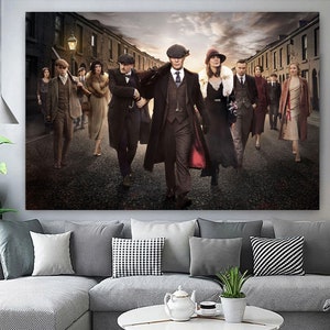 Peaky Blinders Family Canvas Wall Art -  30mm deep gallery wrapped wooden framed premium printed canvas - ready to hang