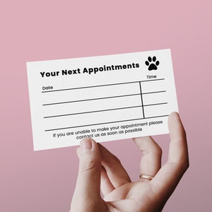 Biglietti per appuntamenti per toelettatura per cani / Standard UK 85x55mm / Biglietti per toelettatura per cani / Biglietto per appuntamento stampabile