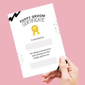 First Puppy Groom Certificate | Dog Grooming First Haircut Certificate | Groomer | Mobile Pet Spa | Print | A5 | Instant Download