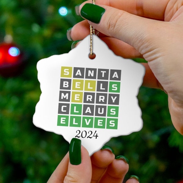 Personalized Wordle Ornament | 2024 Custom Christmas Ornament | Funny Wordle Lover Gift