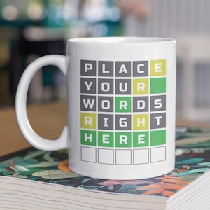 Wordle Coffee Mug | Custom NYT Games Gift | Teacher Appreciation
