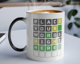 Color Changing Wordle Mug | Personalized Magic Mug | Custom Coffee Mug 2-Sided