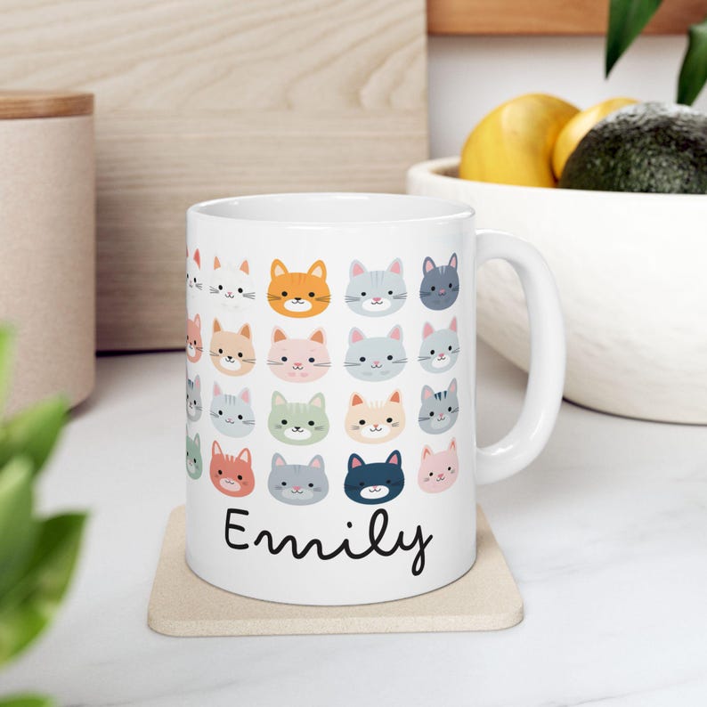Custom Cat Mug | Personalized Large Coffee Cup 11oz