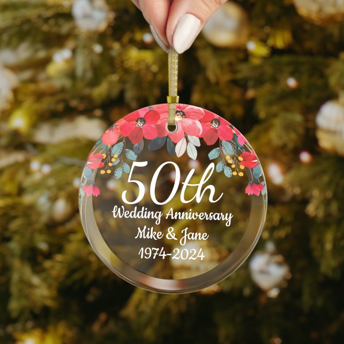 50th wedding anniversary ornament discount