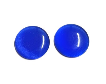 Cabochons en verre Cateye 20 mm en bleu foncé - 2 pièces