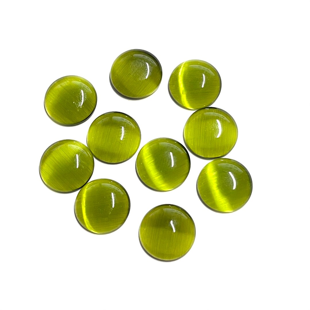 8 Cabochons Anciens En Verre Bohême - Noir - Forme Olive 15x7mm - Neufs