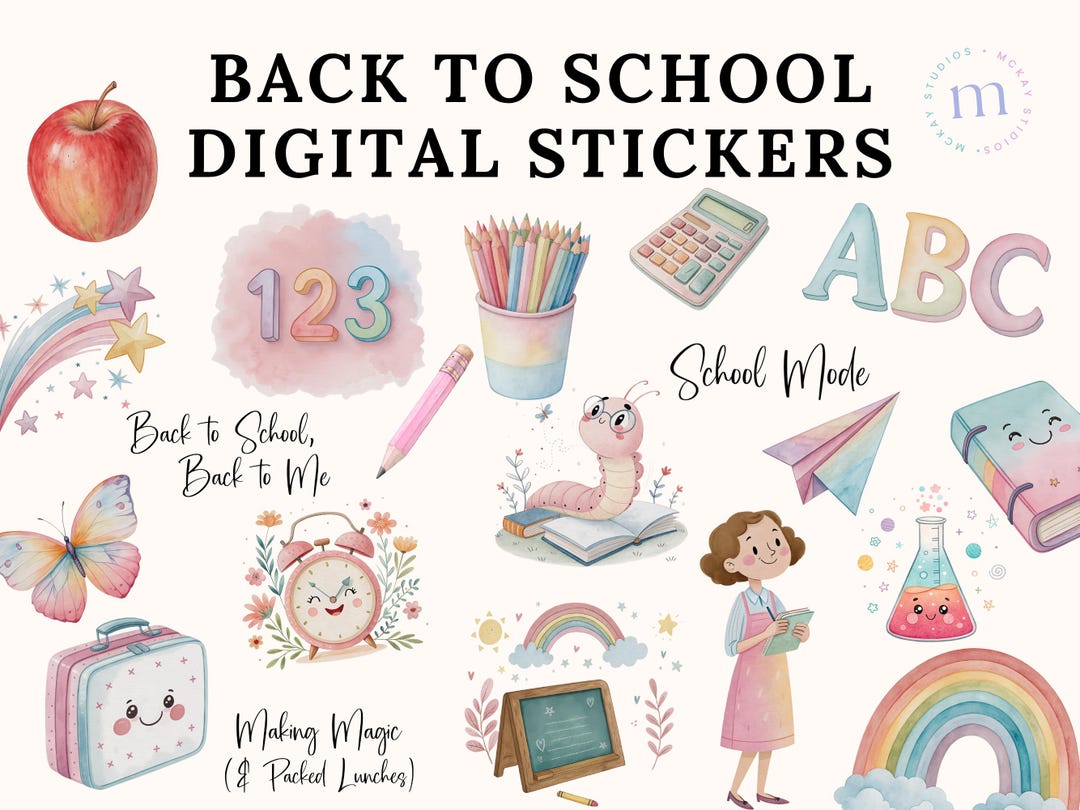 Back to School Digital Planner Stickers | Goodnotes Stickers | Kids ...