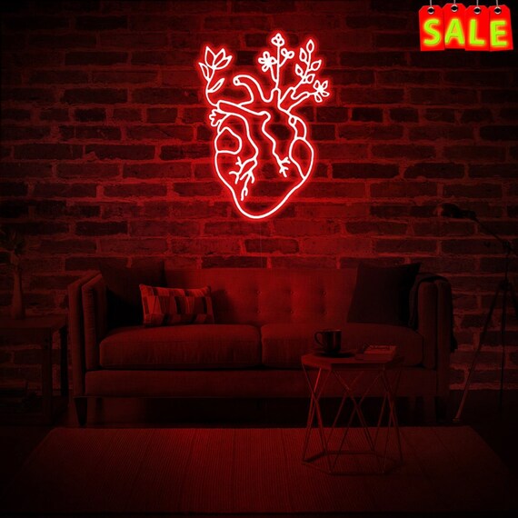 Human Heart Neon Sign Human Heart Light Up Love El Wire Sign Etsy