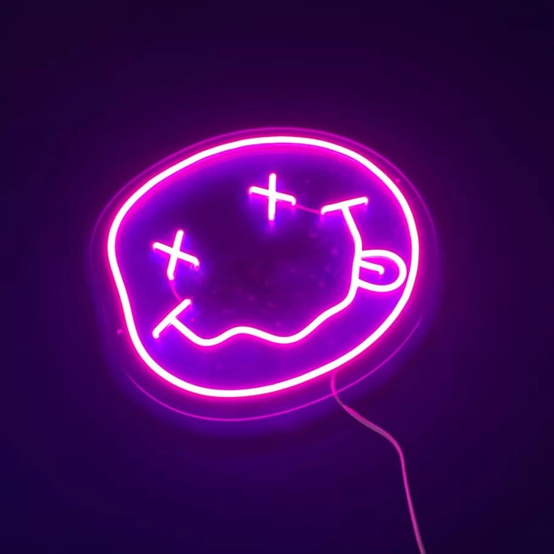 Dead Smile Face Neon Sign Emoji Neon Smile Crazy Lamp Smile - Etsy ...