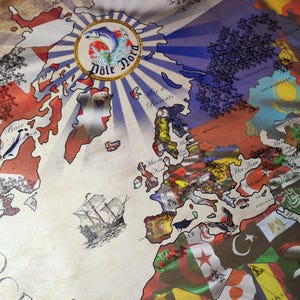 Cadre carte du monde (toile)