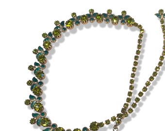 SORELLI - VINTAGE  Flawless Beautiful Green Clawset Stones and Enamel - Signed
