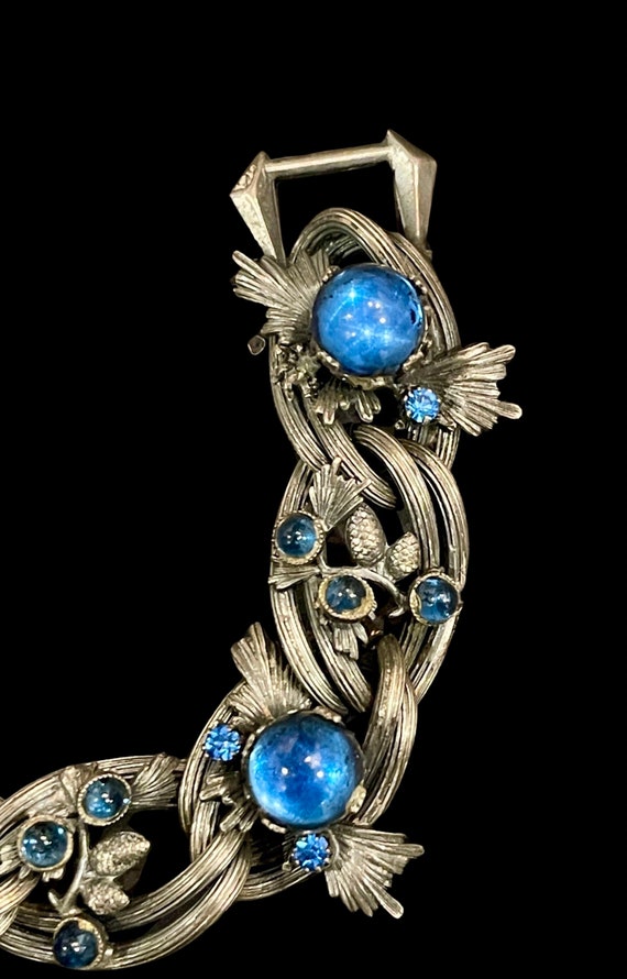 SCHIAPARELLI RARE BLUE  Cabochon Bracelet, Antiqu… - image 10