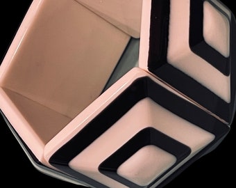 Marion Godart ART DECO BANGLE - Five Faces Black & White Geometric