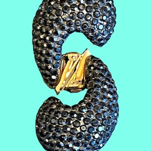 RICHARD KERR TEARDROP Earrings Spectacular Black Diamonds.
