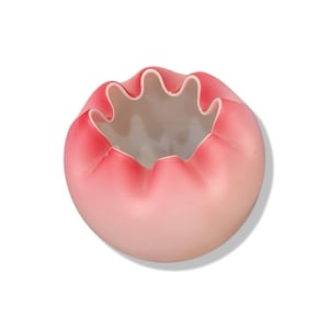 BOL À ROSE FENTON. Satin rose | bol de rose en verre | bol de rose en satin | décoration intérieure | bol de roses vintage | bol rose rose | bol en verre satiné