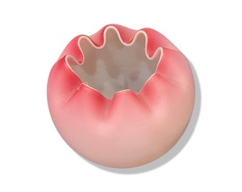 Vintage Fenton Rosa Satin Glass Skål - Heminredning