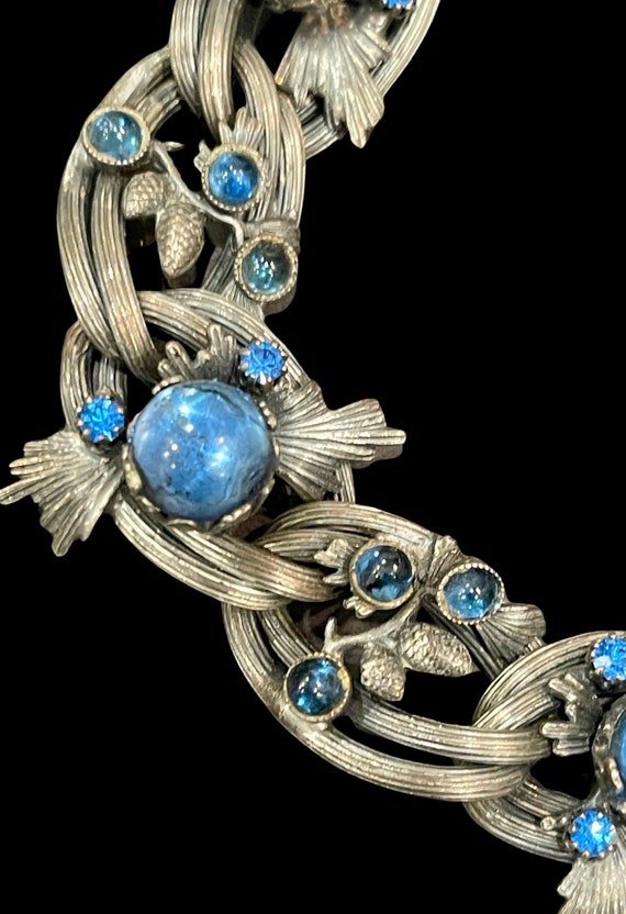 SCHIAPARELLI RARE BLUE  Cabochon Bracelet, Antiqu… - image 8