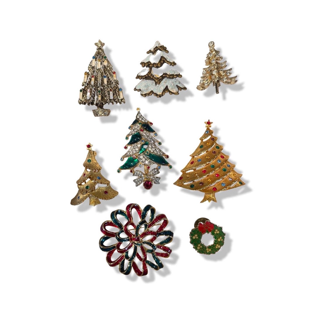 A Charming Collection of Vintage Christmas Brooches/ Pins Sold Etsy