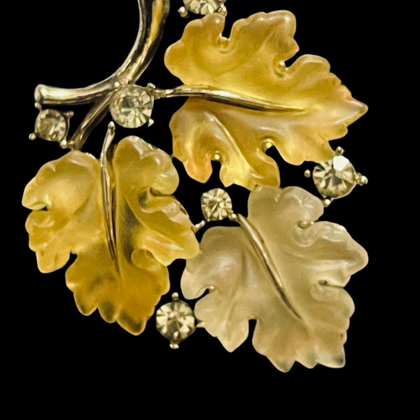 Lisner Lucite Leaves Etsy