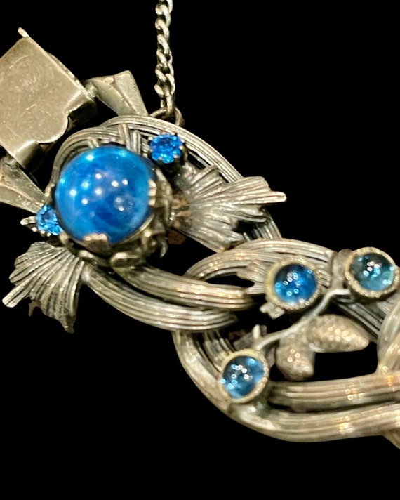 SCHIAPARELLI RARE BLUE  Cabochon Bracelet, Antiqu… - image 2