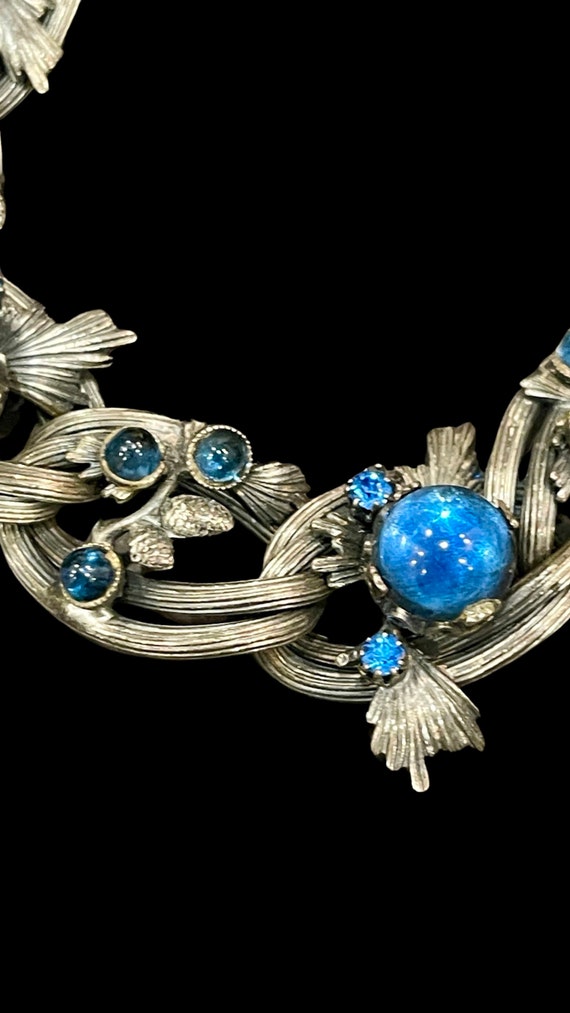 SCHIAPARELLI RARE BLUE  Cabochon Bracelet, Antiqu… - image 5