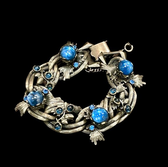 SCHIAPARELLI RARE BLUE  Cabochon Bracelet, Antiqu… - image 1