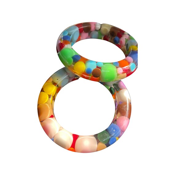 SOBRAL - TWO ACRYLIC Bangles, Bubble injected Acrylic