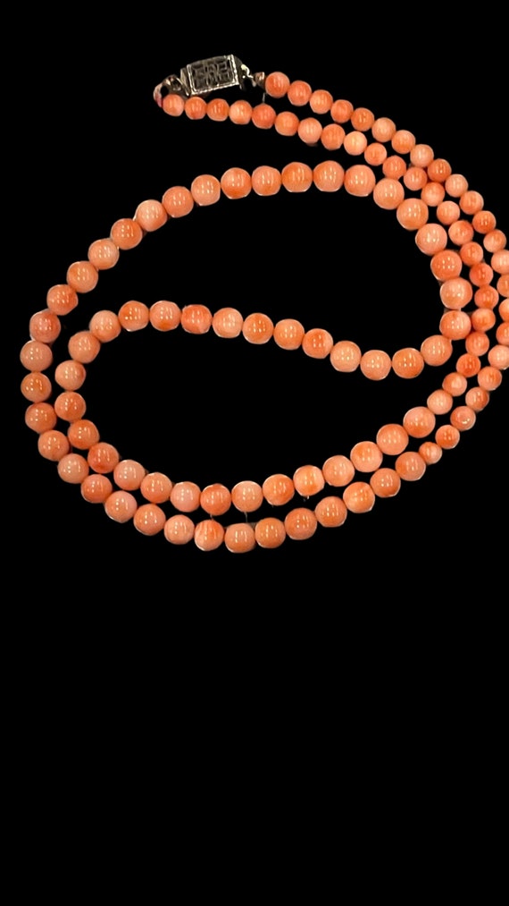 NATURAL PINK CORAL Victorian Graduated Bead Neckl… - image 4