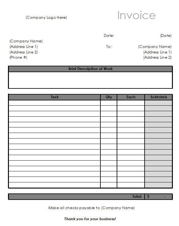 printable invoice template small business tool etsy